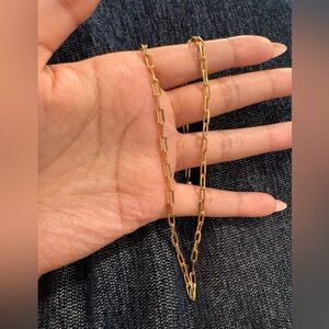 Paperclip Chain Necklace gold plated